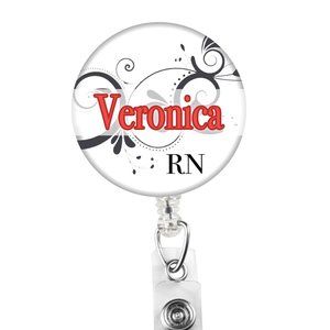 Nurse badge reel, custom badge reel, name